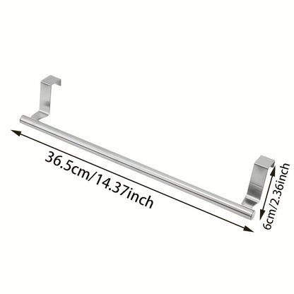2pcs Cabinet Door Towel Bar, Dishwashing Towel Rack, Stainless Steel Towel Holder, Over The Door Hand Towel Hanger for Kitchen Bathroom Cupboard