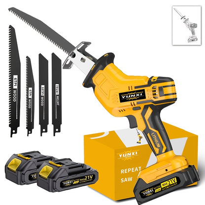 Newly Upgraded Electric Reciprocating Saw, Cordless Design, Optional Large Capacity Battery And Charger, Equipped with Safety Lock Buckle, with Safety Protection Function, Special Tool Discounts, Men's Holiday Gifts