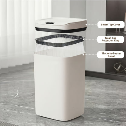 Motion Sensor Trash Can Touchless – Smart Hands-Free Trash Bin with Sealing Lid & Odor-Blocking Technology, Trash Bag Fixing Ring, Easy Clean Durable Design for Kitchen, Office & Bathroom