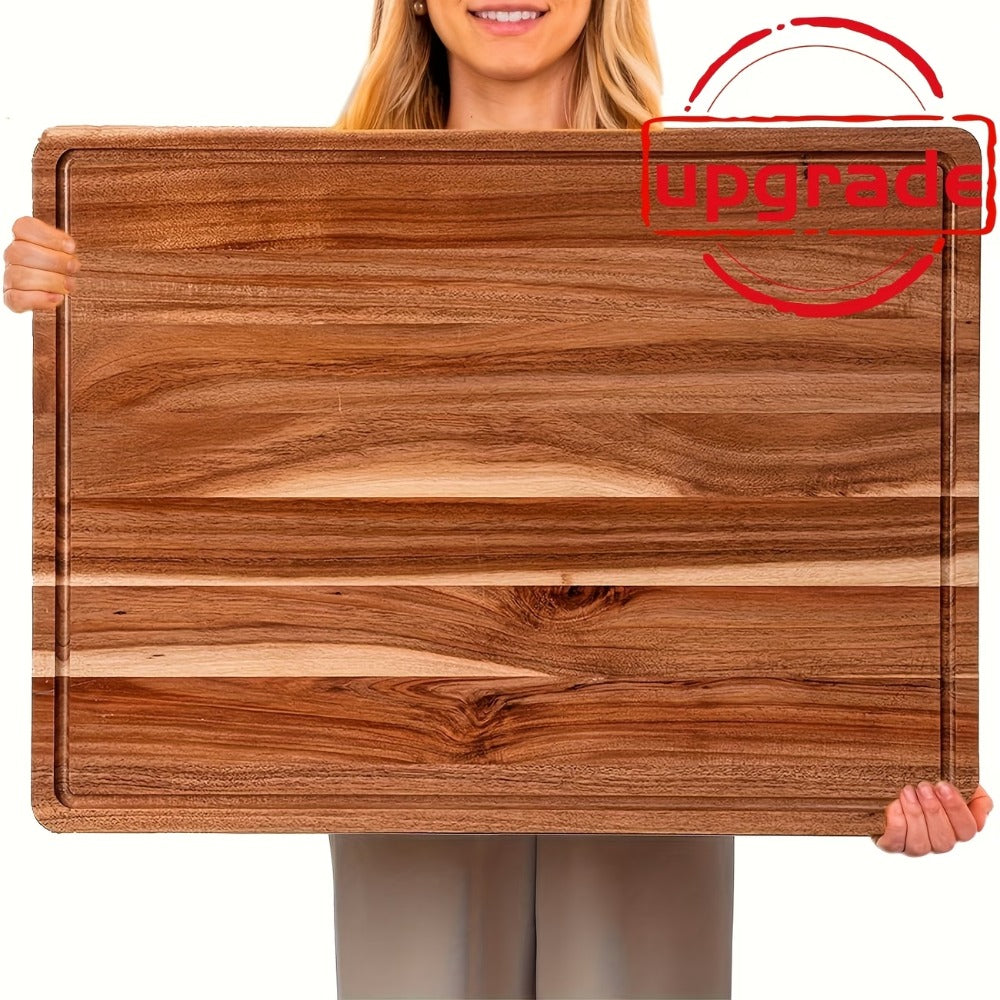 King Size 30/24/20 Inch Wooden/bamboo Cutting Board with Juice Trough, Thick Akashi Butcher Board, Kitchen Akashi Cutting Board, Large Restaurant Cheese Board, Food Preparation and Dining Board, Dietary Vegetable and Cheese Cutting Board
