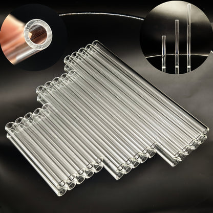 14-Package Reusable High Borosilicate Glass Straws, Straight Glass Tubes, High-Temperature Resistant Drinking Straws, 12Mm OD, 2Mm Wall Thickness, Strong And Durable, Dishwasher Safe, Smoothies, Tea, Coffee, Juice, Thanksgiving