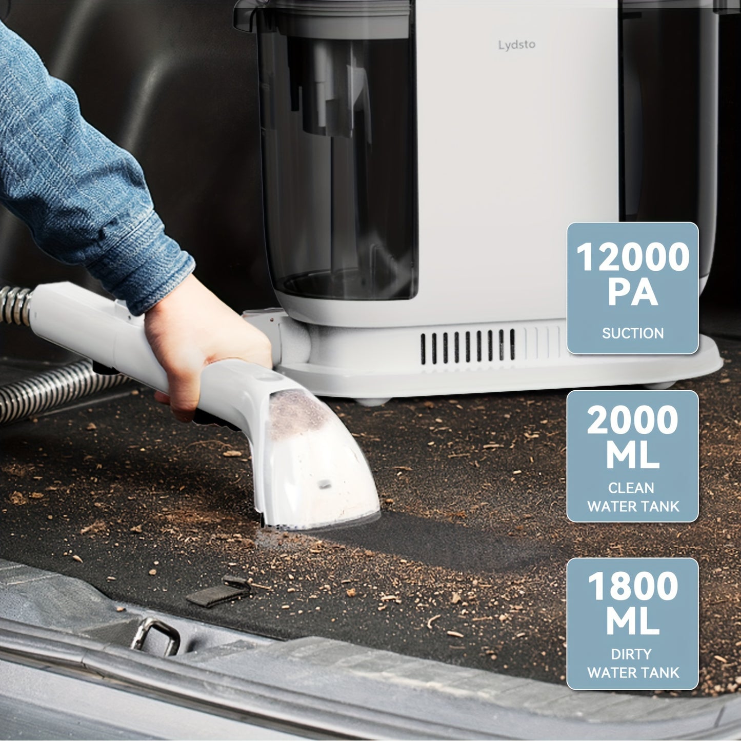 Lydsto Portable Carpet And Cushion Cleaner, All-in-one Washing And Drying, Self-cleaning 2-in-1 Cleaner, Can Deeply Clean Car Seats And Sofas Without Damaging The Fabric, Christmas Gift Fabric Cleaner, High-temperature Steam.