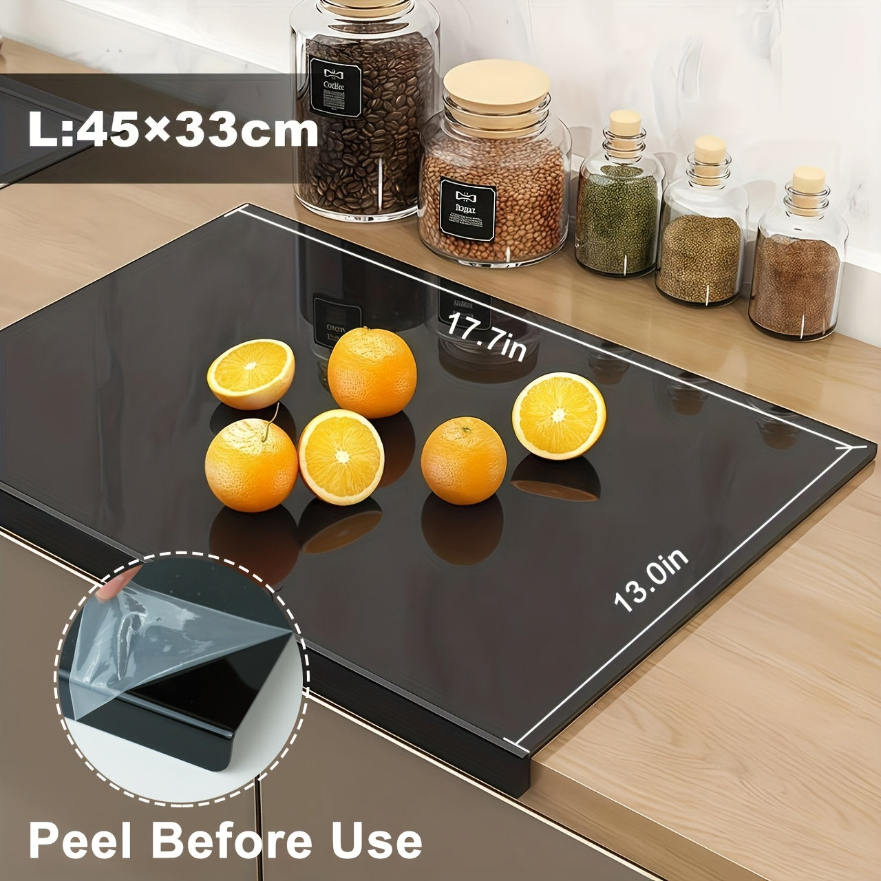 Acrylic Cutting Board with Counter Lip | 60% Thicker & Durable | BPA-Free & Food-Safe Kitchen Tool | Perfect for Protecting Countertops | Versatile & Easy to Clean | Ideal for Home & Professional Use