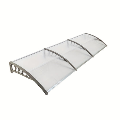 Awning for Windows And Doors Measuring 120 by 38 Inches, Featuring Plastic Brackets And Aluminum Strips for Sun Protection, Resistant to UV Rays, Rain, And Snow, Easy to Set Up, And Built to Last