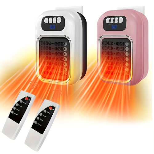 1-2pcs Wall Mounted Household Mini Heater, Small Portable Electric Space Heater with Display Screen, Fast Heating, 3 Modes, Adjustable Temperature Control, Overheat/Tilt Protection, Heating Fan, Suitable for Pet Beds, Rvs Homes, Offices, Bathrooms