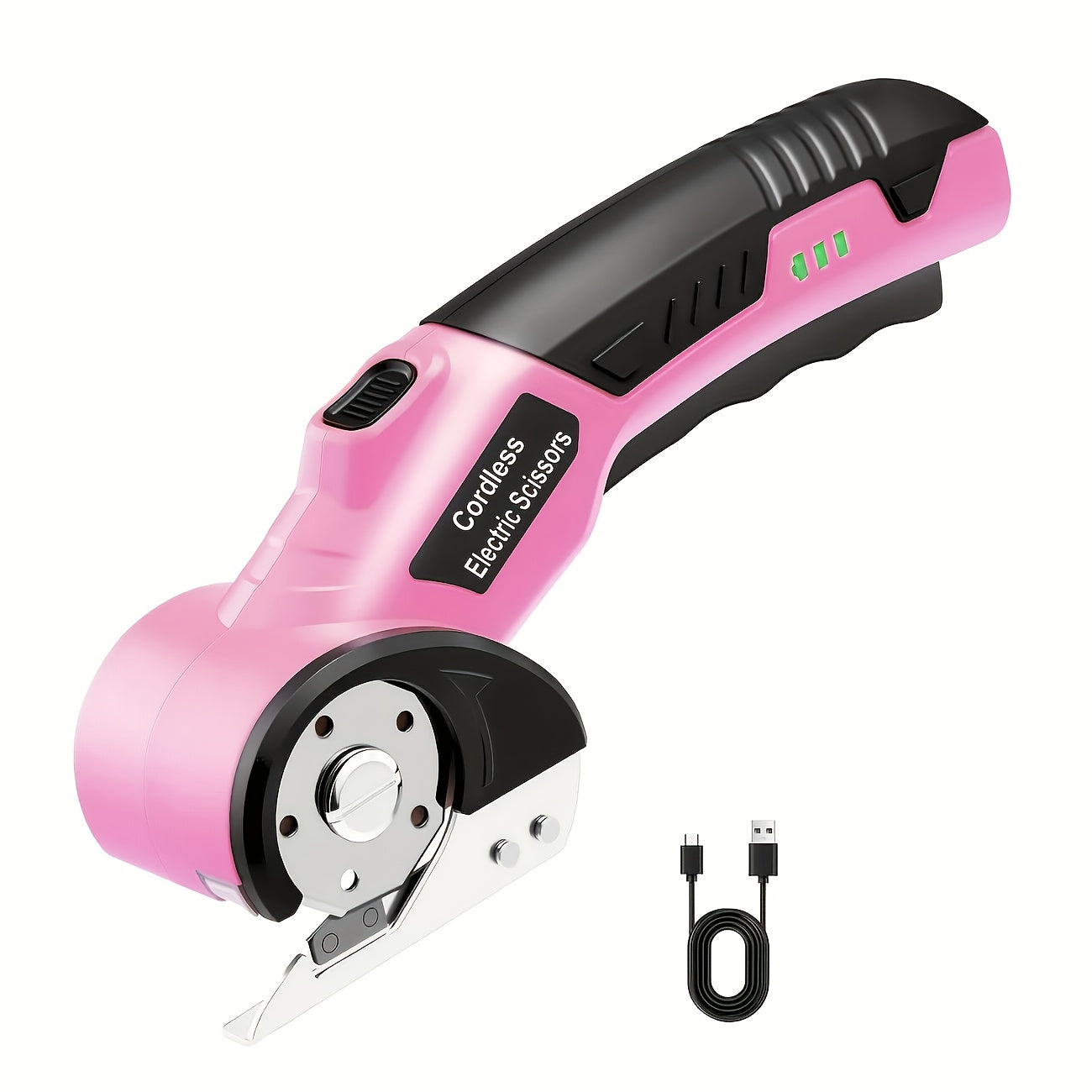 Rechargeable Electric Scissors, Cordless Trimmer for Carpet, Leather, Cardboard & Fabric. Features USB-C Charging & Battery Indicator. Perfect for Sewing, Crafting & A Great Gift for Christmas, Thanksgiving & Halloween.