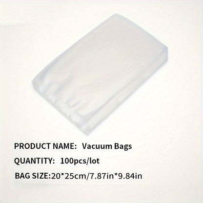 100 Food Storage Bags, Micro Perforated Bag Containers For Fruits, Meat, Seafood, Refrigerator Containers, Food Containers, Packaging Bags, Vacuum