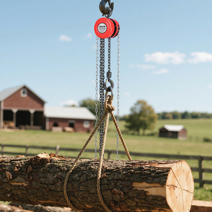 Hand Chain Hoist 2200 lb / 4400 lb Manual Chain Block with G70 Chain – 8 ft / 10 ft / 20 ft Lift Height, 360° Rotating Hooks, Security Brake, for Garage, Construction & Warehouse Lifting