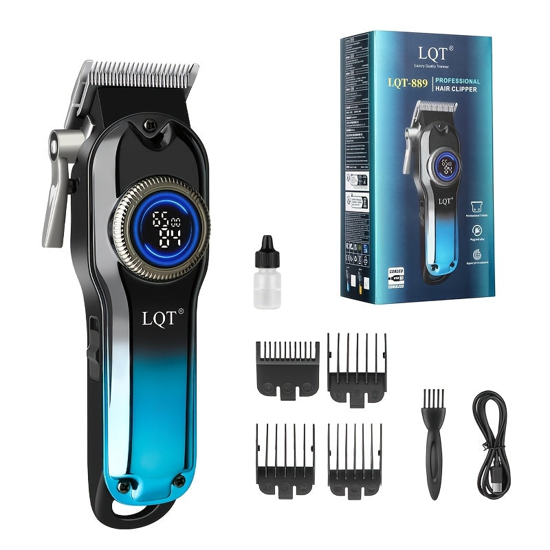 LQT 1/2/3pcs Blue Hair Clipper, Rechargeable Men'S Professional Hair Clipper, Foil Trimmer, Precision Hair Clipper Single-piece Set, Suitable For Home And Hair Salon Use, Including Limited Edition Combs, Holiday Gifts, Ideal Christmas Gifts