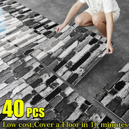 40-Pack Shiny Marble Floor Decals for Walls - Self-Sticking Waterproof Removable Vinyl Sheets, Easy to Apply Luxury Marble Pattern, Easy to Clean And Maintain for Renovating Bathrooms, Kitchens, Living Rooms