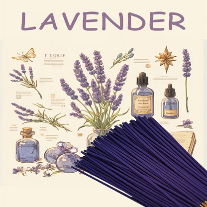 195pcs/ bag, 8.7in Natural Lavender Incense Stick, Suitable for Home Use, Yoga Room, Tea Room, Meditation Scene