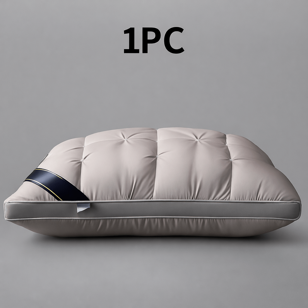 Luxury 5-Star Hotel Quality Pillow - Deep Sleep Neck Support, No Collapse All-Season Use, Machine Washable White Satin, Soft Polyester Fiber, Zipper Closure, Modern Design for Home & Hotel Use, Hotel Pillow, Sleek Pillow, Durable Pillow, Pillow For Sleepi
