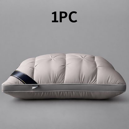 Luxury 5-Star Hotel Quality Pillow - Deep Sleep Neck Support, No Collapse All-Season Use, Machine Washable White Satin, Soft Polyester Fiber, Zipper Closure, Modern Design for Home & Hotel Use, Hotel Pillow, Sleek Pillow, Durable Pillow, Pillow For Sleepi