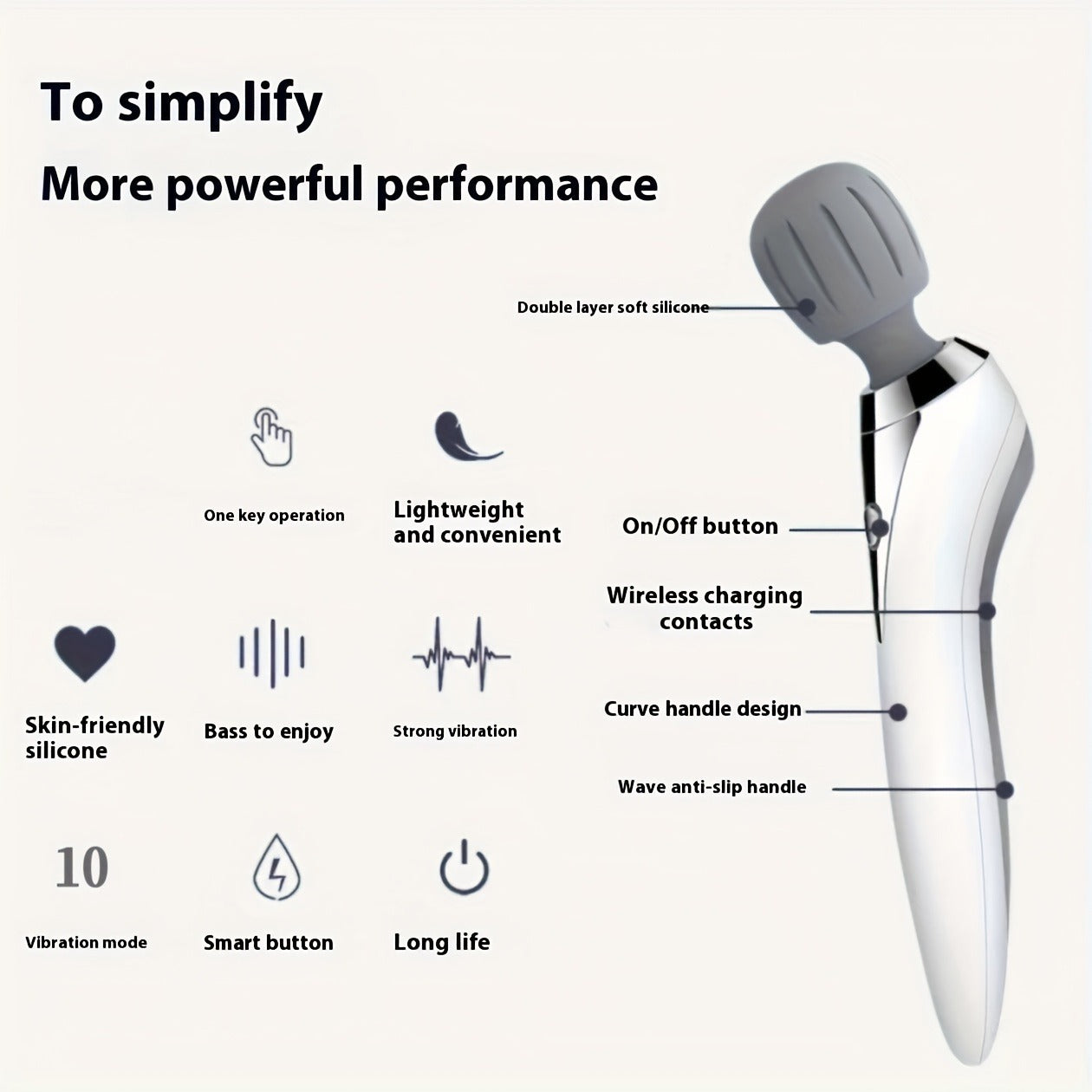 Wireless Stick Massager for Full Body – Portable Rechargeable Personal Massager for Neck, Back, Shoulder, Waist & Legs, Easy to Carry Muscle Tension Relief Tool for Home Office Travel