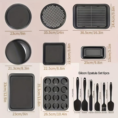 Bakeware Sets, Baking Pans Set, Nonstick Oven Pan for Kitchen, 2/6/14/15pcs Including Rack, Cookie Sheet, Cake Pans, Loaf Pan, Muffin Pan, Pizza Pan