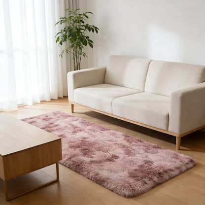 Fluffy Area Rug Tie-Dye Soft Carpet for Living Room Bedroom Office Thickened 1000g/㎡ Machine-Woven Indoor Mat Multi-Color Multi-Size Dark Gray Light Grey Khaki Pink Black White Purple
