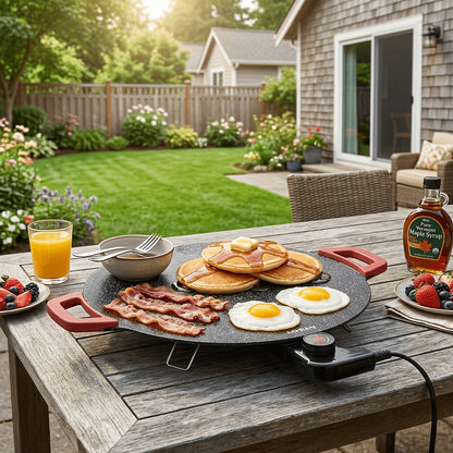 Multi-functional Electric Griddle: Non-stick, Adjustable Temp, Available In 14.17inch/15.75inch. Versatile for Pancakes, Crepes, Pizza, BBQ. Fast Heating, Easy Clean. Perfect for Breakfast, Dinner, Family Gatherings. Compact & Portable. Ideal Holiday