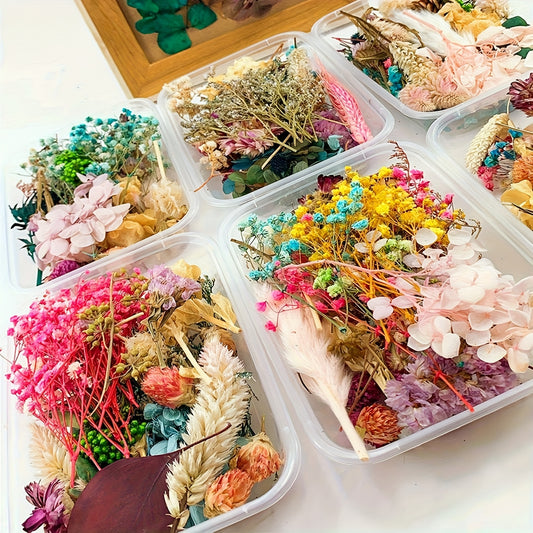 4 Boxes of Random Color Dried Flowers, Suitable for Handmade Candle Making, Dried Flower Resin Jewelry Pendants, Handmade Floral Greeting Cards, Photo Frames, Etc., Can Decorate And Halloween