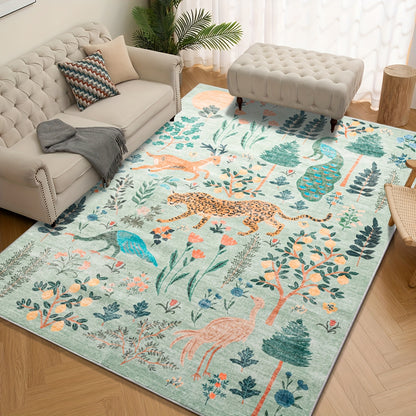 Chakme jungle animal blanket, 5x7 living room tiger area blanket anti slip soft tiger blanket, thin colored animal blanket, bedroom daycare area blanket (5x7ft)