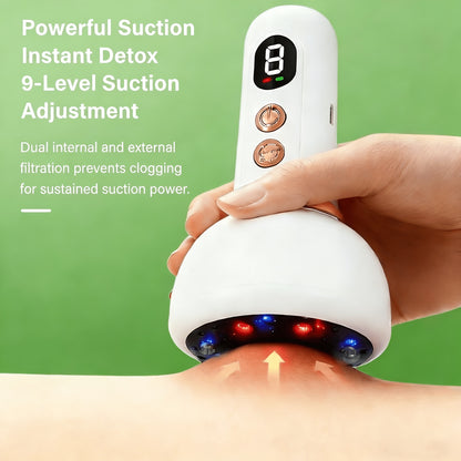 Vacuum Cupping Massager USB Rechargeable Scraping Massage Device Intelligent Suction Cup with 1200mAh Battery for Neck Shoulder Back Pain Relief Home Use