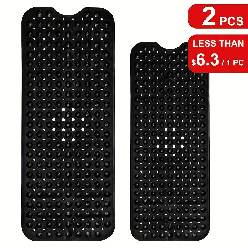 Extra Long Non-Slip Bath Mat with Suction Cups - Large Bath, Machine Washable Quick-Dry Shower Carpet with Drain Holes, Non-Slip Bathtub Mat for Bathroom, Shower, Tub - Enhanced Safety & Comfort, Wet Area Protection, Textured Surface, Durable Construction