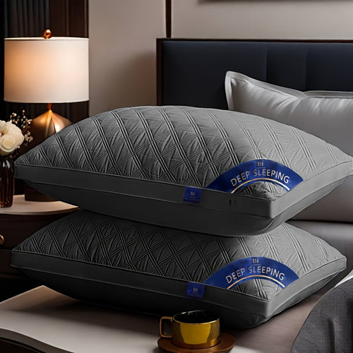 Queen Size Pillows for Side Sleepers – 800g Heavyweight Hotel Collection, Hypoallergenic Down Alternative, Ultra-Plush & Resilient, Machine Washable 20x30 Inches – Available in 1, 2 & 4 Pack (White/Gray)