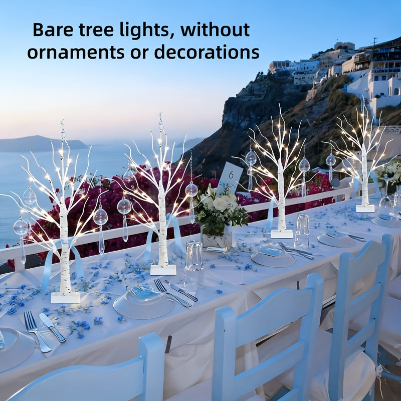 4/6pcs Illuminated Birch Tree, Wedding Decoration, LED Birch Tree, Warm White Glowing Lights for Home, Fireplace Gatherings Indoors, Back-To-School Season Decoration, Decorative Lights for Wedding Birch Tree