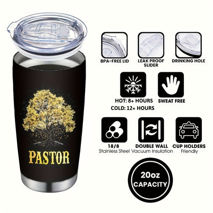 Tree Of Life Design Coffee Mugs, 304 Stainless Steel Insulated Tumbler With Lid & Straw, Beverage Container & Travel Cup For Hot & Cold Drinks, 20oz Camping Drinkware, Ideal Gift For Birthday, Holiday, Parties, Thanksgiving, Father'S Day, Christmas