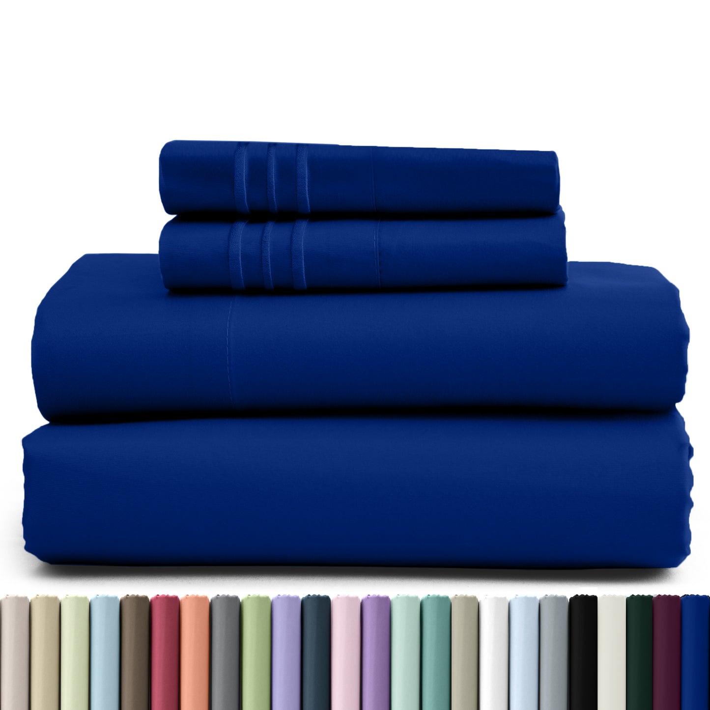 Hannah Bedding 4 Pieces Solid Colors Bed Sheets - 1800 Series Brushed Sheet Set With Pillowcases, Deep Pocket Bedding Set For Ultimate Comfort - Lightweight And Breathable Cooling Sheet Set - 16 Inches Deep Pocket