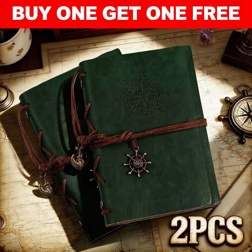 [Christmas Halloween Birthday] Buy 1 Get 1 Free, 2pcs Retro Spiral Notebook Diary Notepad, Vintage Pirate Anchors Note Book, Replaceable Stationery Traveler Journal Gift, Present For Hollween/ Christmas/ Birthday/ Graduation/ Father's Day/ Mother's Day/ N