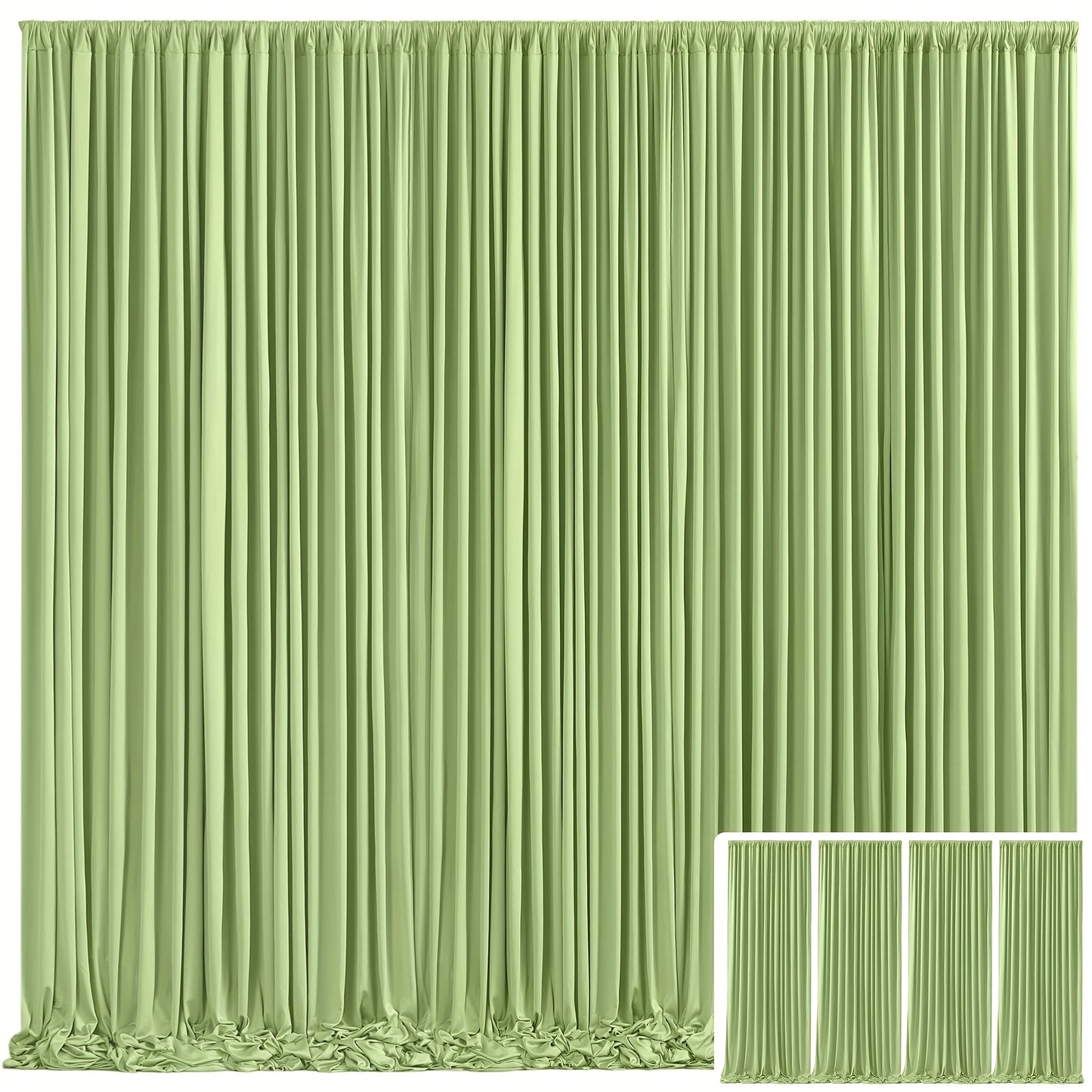 4 Pack 5x10 Feet Elegant Heavyweight Nonwoven Blackout Backdrop Curtain - Durable & Wrinkle-Resistant, Smooth Hanging - For Wedding, Birthday, Baby Shower Party Decor Photography Background