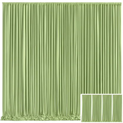 4 Pack 5x10 Feet Elegant Heavyweight Nonwoven Blackout Backdrop Curtain - Durable & Wrinkle-Resistant, Smooth Hanging - For Wedding, Birthday, Baby Shower Party Decor Photography Background