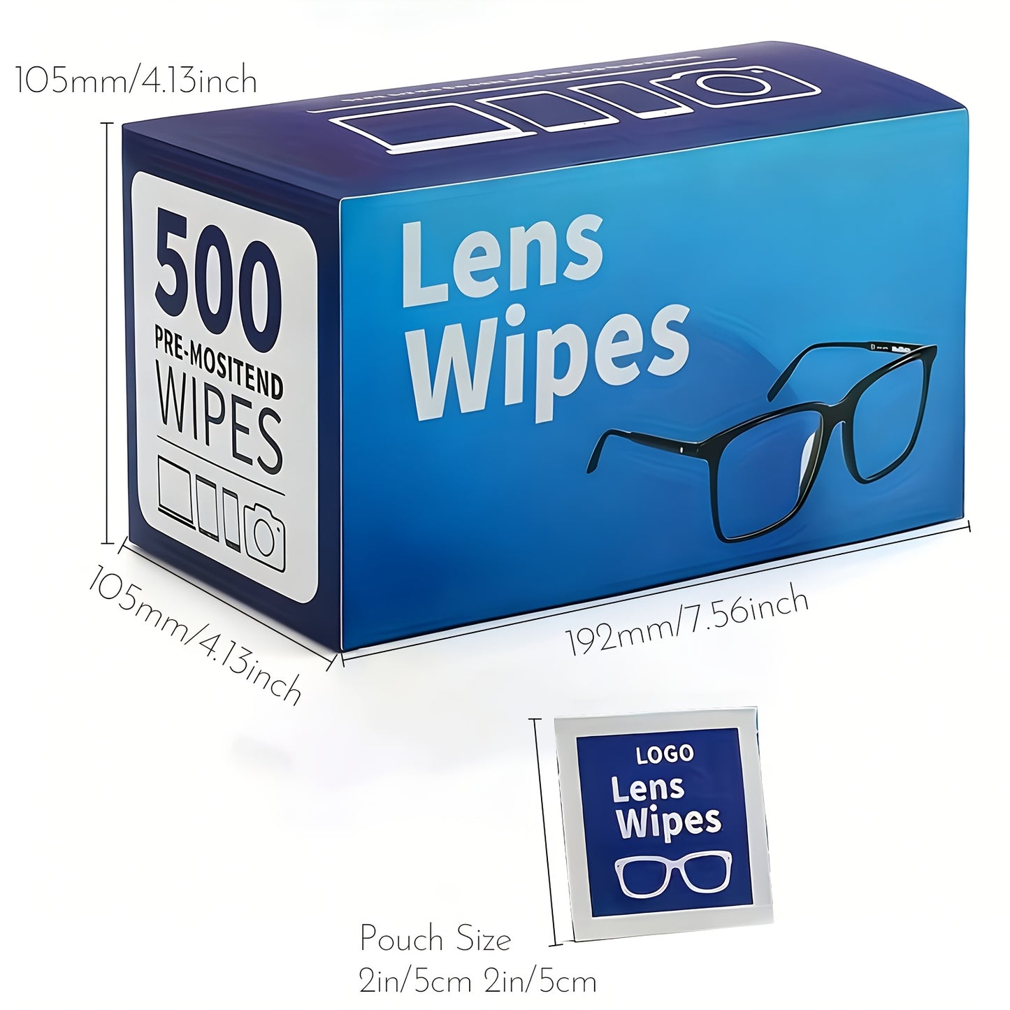 500 Lens Wipes - Pre-Moistened Eyeglass Cleaning Wipes - Individually Wrapped, Scratch-Free & Streak-Free Lens Cleaner. Ideal for Sunglasses, Camera Lenses, All Types of Glasses And Mobile Phone Screens