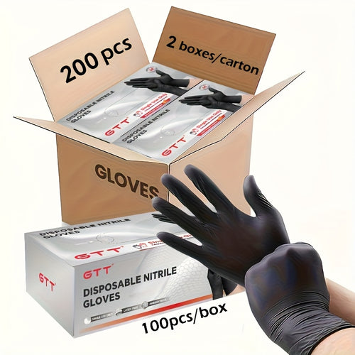 Black Nitrile Disposable Gloves, 200 Count Packaging, Flexible And Form-Fitting, Chemical, Grade -Free, Maintenance Team Use
