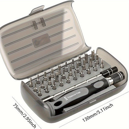 A Set of ALL-IN-ONE Precision Screwdriver Sets, with Magnetic Repair Tool Sets, Anti-Slip Portable Tool Sets, Ergonomic Handles, Suitable for Mobile Phones, Laptops, Watches, Electronic Products, Chrome Vanadium Steel, Spring Cleaning Precision Screwdrive