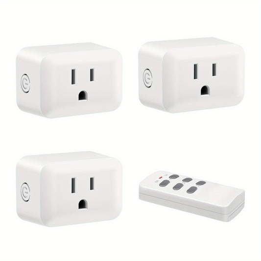 Wireless Remote Control Outlet Switch 100ft RF Range Programmable Expandable Plug-in Remote Light Switch No Wiring for Lamps Fans Appliances Indoor Use