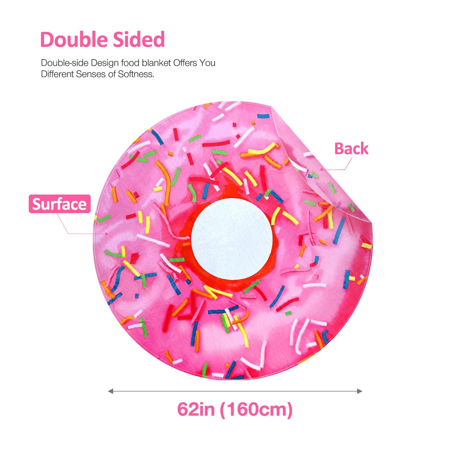 3 Styles Cozy And Stylish Flannel Throw Blanket with Realistic Food Print - Fun Burrito, Pizza, Donuts Design, Digital Print Foodie Throw, All-Season Lightweight Throw Blanket for Couch, Sofa, Office, Bed, Camping, And Travel