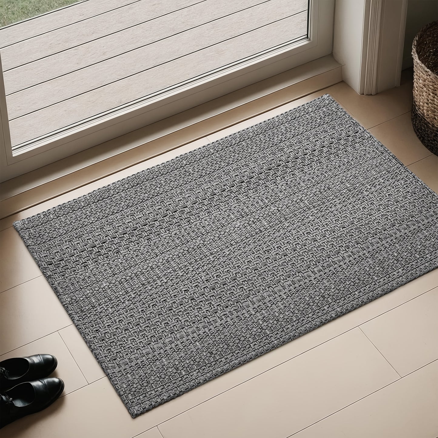 Washable Area Mat Non Slip Rubber Backed Living Room Rugs Braided Woven Cotton Kitchen Rugs Indoor Entryway Mat Floor Mat for Dining Living Room Bedroom kitchen rugs