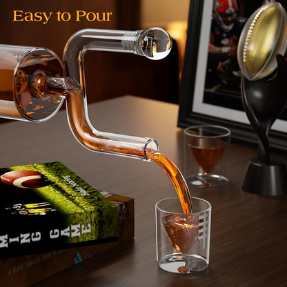 Football Gifts, Fantasy Football Trophy Gifts, Kollea 28oz Football Whiskey Decanter Set with Two 3.8oz Glasses, Father's Day Mother's Day Cool Anniversary Birthday Gift for Men Dad Husband Him, Kitchen & Bar Accessories