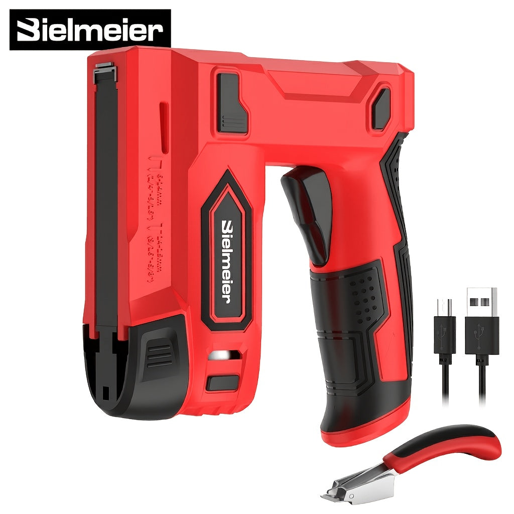 Bielmeier 20V/4V Cordless 2-in-1 Stapler/Brad Nailer, Brad Nailer Without Compressor And Cord, Lightweight Design, with Battery&Charger, 1600pcs Nails And Staples, for Carpentry And Home Improvement & Perfect Gifts
