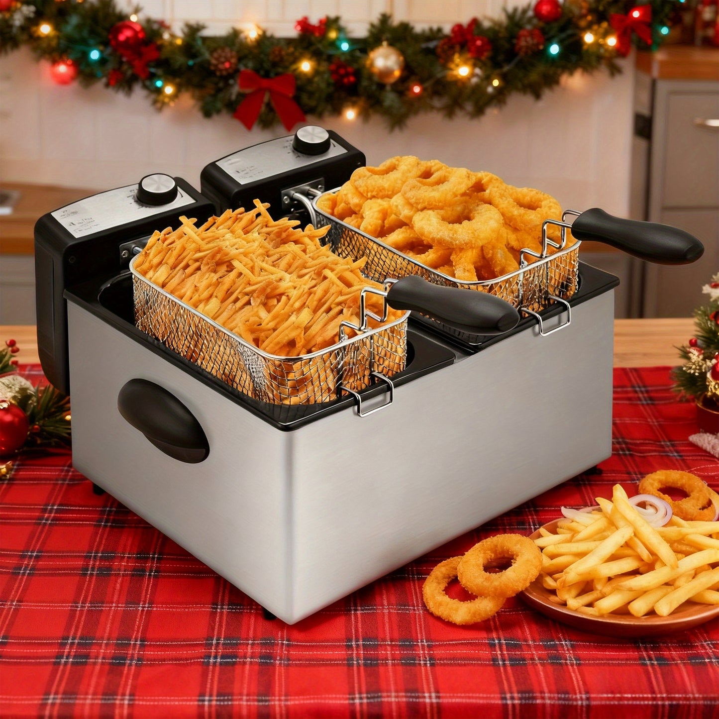 Deep Fryer 1500W Electric – Non-Stick Stainless Steel Frying Pot with Adjustable Temperature Control & Frying Basket, 1.5L / 2.5L / 3L / 5L / 6L Capacity for Home Kitchen