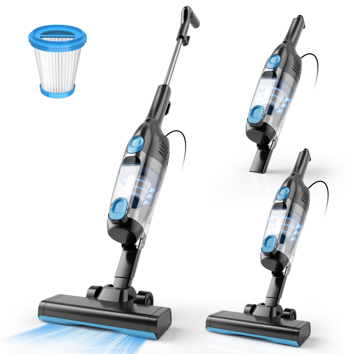 Cordless Vacuum Cleaner for Home – Corded & Cordless 2-in-1, 180° Foldable, LED Brush, High Suction, 40-Min Runtime, 38.58oz Dust Cup for Hardwood Floors, Seniors & Pregnant Women