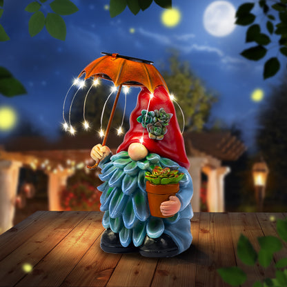 Elf Resin Statue Solar Light, Home Decor Collectible Figurines, Perfect Gift For Mother'S Day, Thanksgiving, Christmas, Perfect For Desks, Decks, Patios, Balconies, Porches, Automatically Lights Up At Night