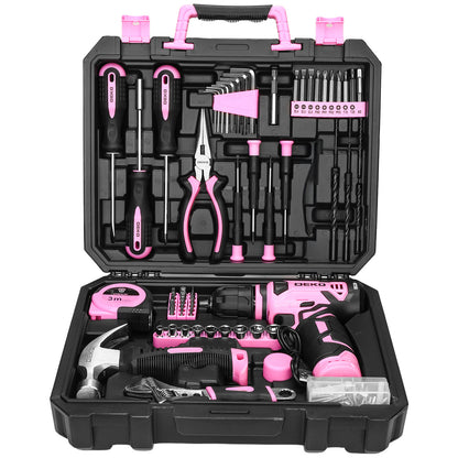 Cordless Drill Tool Kit 119/151PCS – 8V/12V Electric Power Drill Set with Screwdriver, Hammer, Wrench | All-in-One Home Repair & DIY Hand Tools for Women | Perfect Gift