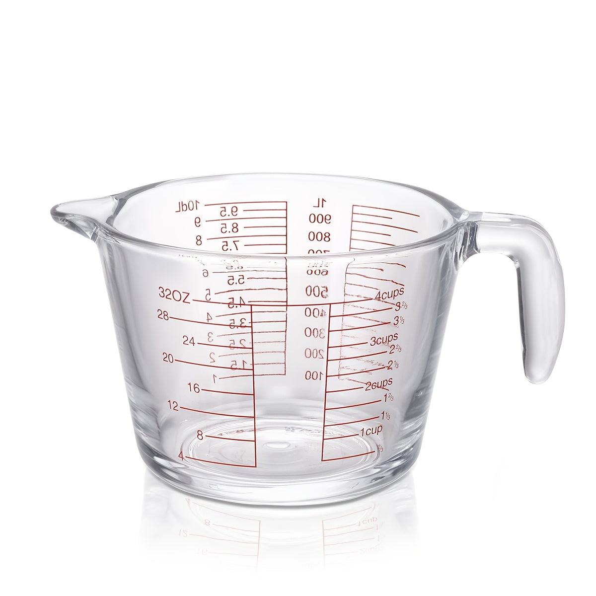 Glass Measuring Cups Set – Food Grade Borosilicate Measuring Cup with Handle & Spout, Microwave & Oven Safe, for Home Baking, Cooking & Kitchen Use, Available in 10oz, 17oz, 34oz & 3-Piece Set