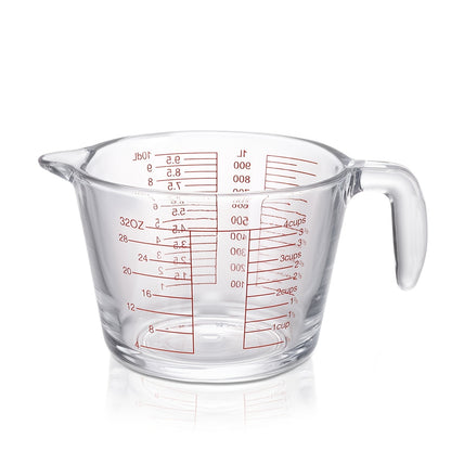Glass Measuring Cups Set – Food Grade Borosilicate Measuring Cup with Handle & Spout, Microwave & Oven Safe, for Home Baking, Cooking & Kitchen Use, Available in 10oz, 17oz, 34oz & 3-Piece Set