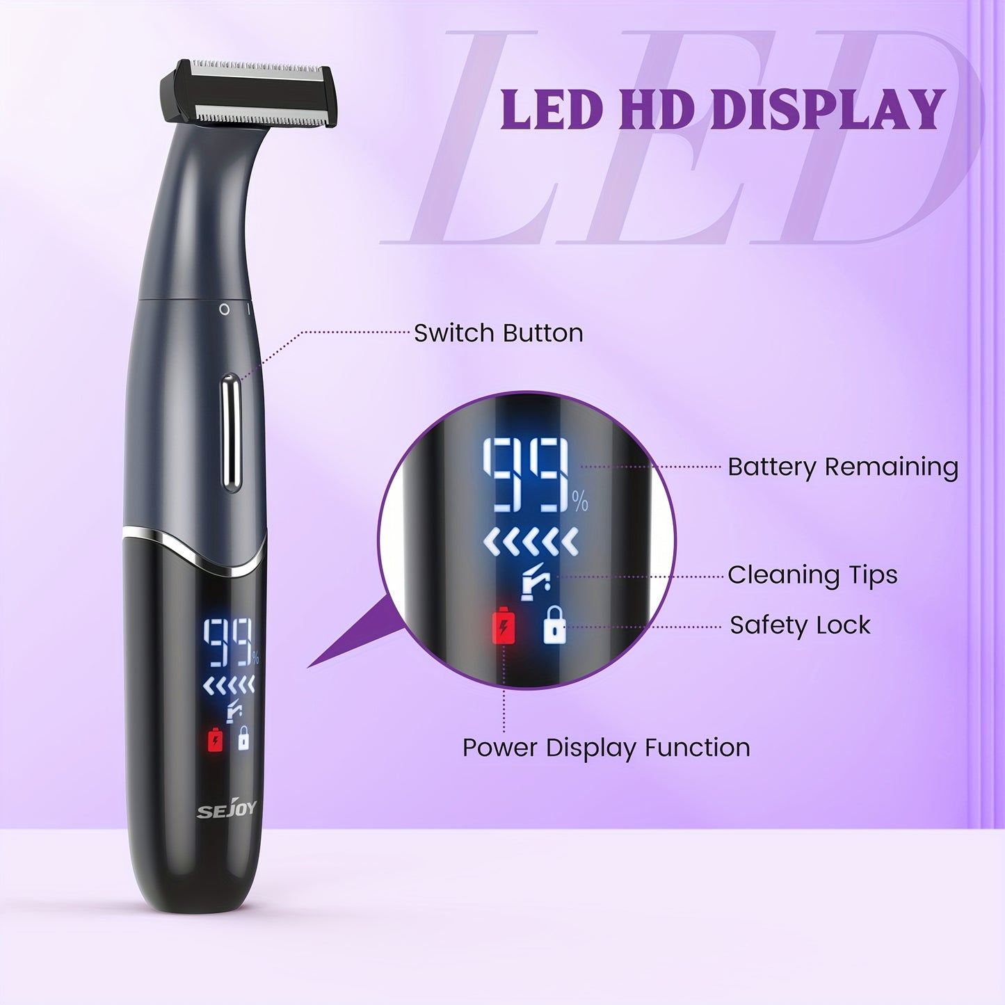 Women' Cordless Electric Bikini Trimmer & Body Shaver - Painless Razor with Replaceable Heads for Facial Hair, Eyebrows, Ear/Nose Hair - Portable Epilation for Sensitive Skin & -the- Grooming