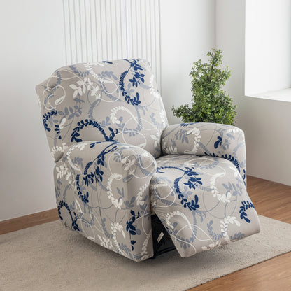 4pcs/set High Elasticity Lounge Chair Cover with Side Pockets, Elastic Printed Lounge Chair Cover Suitable for Bedrooms, Offices, Living Rooms, Durable, Pet Friendly, And Essential for Home Holiday Decoration