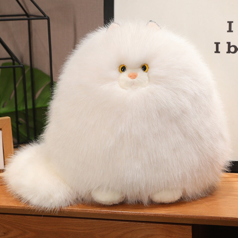 Silly Cat Plush Pillow, Long-haired Hug Pillow for Sleep, Comforting Cat Gift.