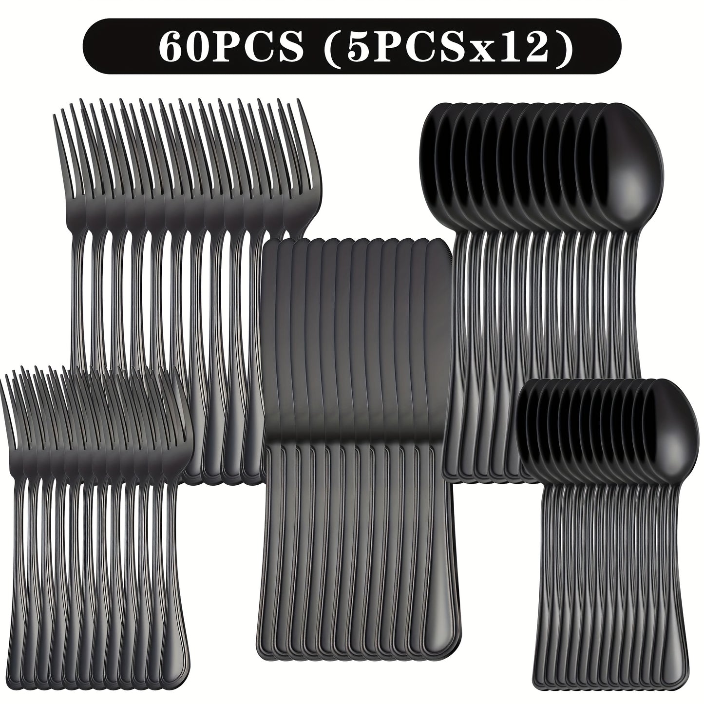 Stainless Steel Flatware Cutlery Set, 20/22/40/60/72pcs For 4/8/12, Silvery/Black, For Home Kitchen Restaurant Hotel, Kitchen Utensils Set, Mirror Polished, Dishwasher Safe, Perfect For Gifts And Weddings.Local Warehouse, Father'S Day Gifts